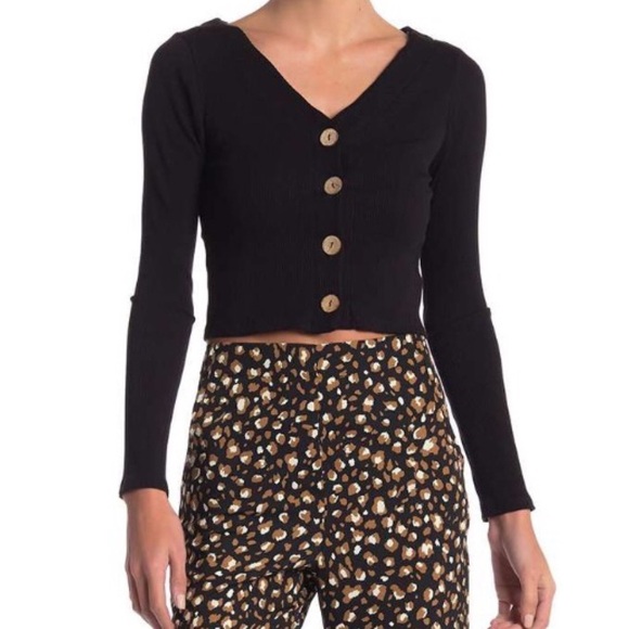 Black Button down cardigan sweater - Picture 2 of 3